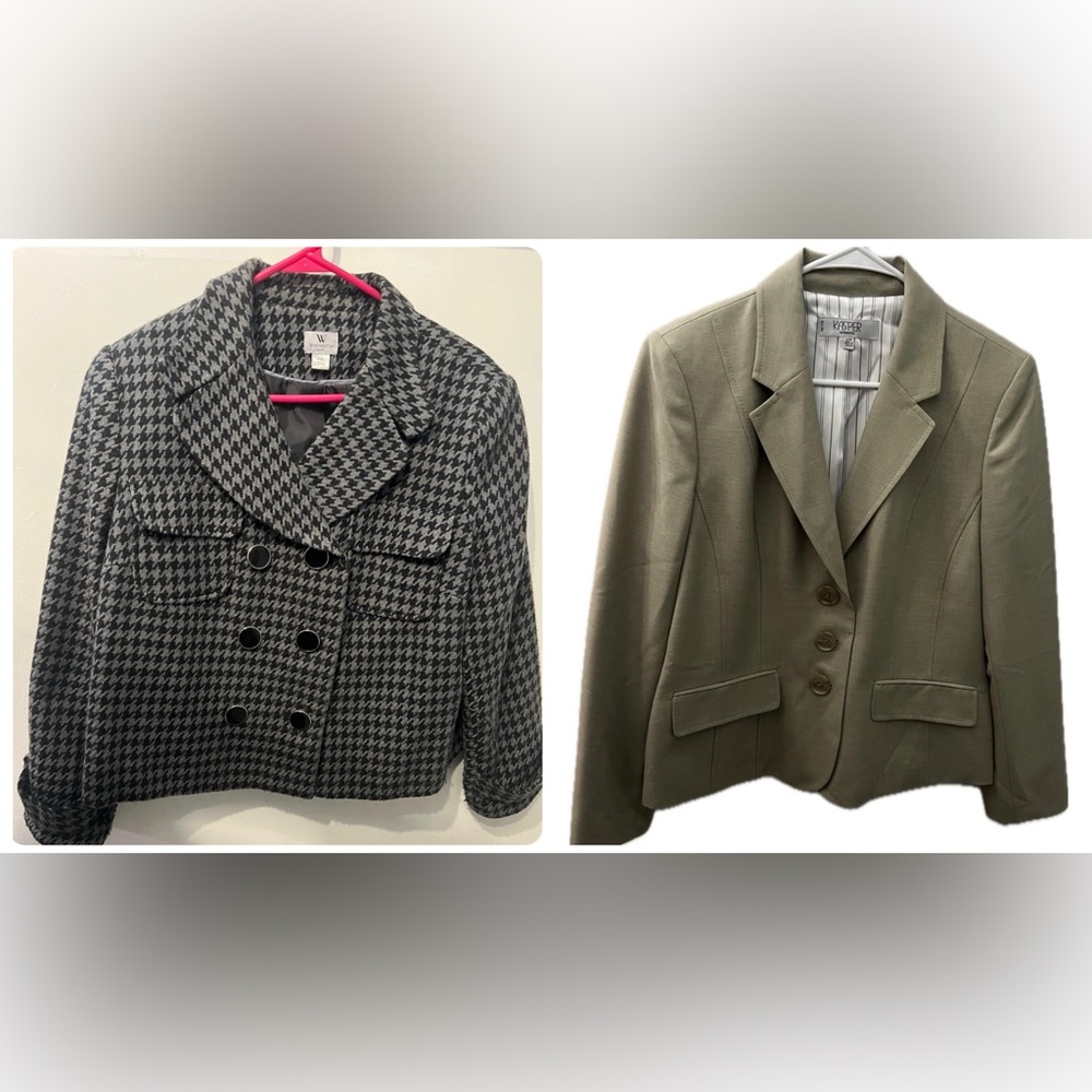 Worthington & Kasper Blazer Bundle – Houndstooth XL + Olive 12P
